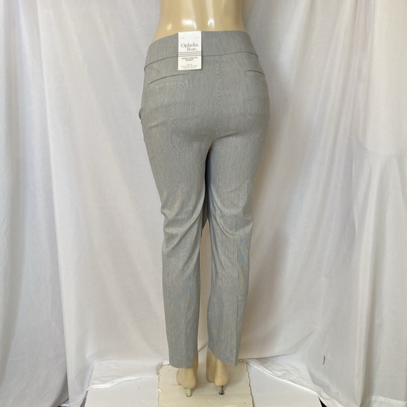 OPHELIA ROE Women’s Ankle Length Skinny Size 2X Striped White & Gray NWT - Picture 6 of 9